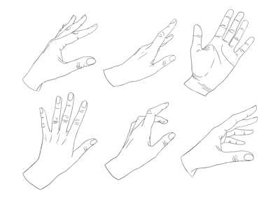 Vector collection of hands in different gestures. Design elements for cosmetics packaging, beauty products, logos, social media. Hand drawn silhouettes hands set. 